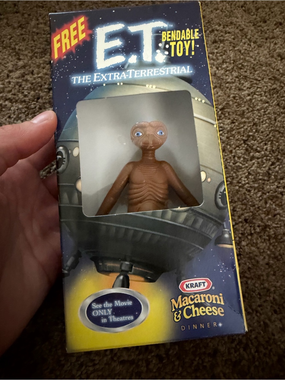 Vintage 2002 Kraft Macaroni & Cheese E.T. Bendable Toy New In Box
